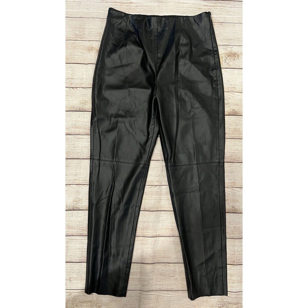 ZARA Faux Leather Pants Elastic Waist With Side Zipper Women's Size XL